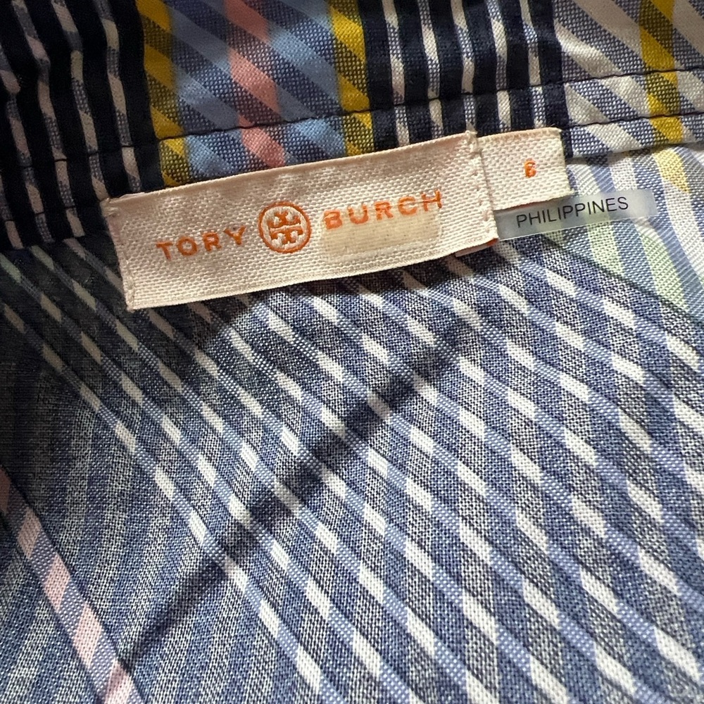 Tory Burch Overprinted Striped Midi Dress - Picture 12 of 12